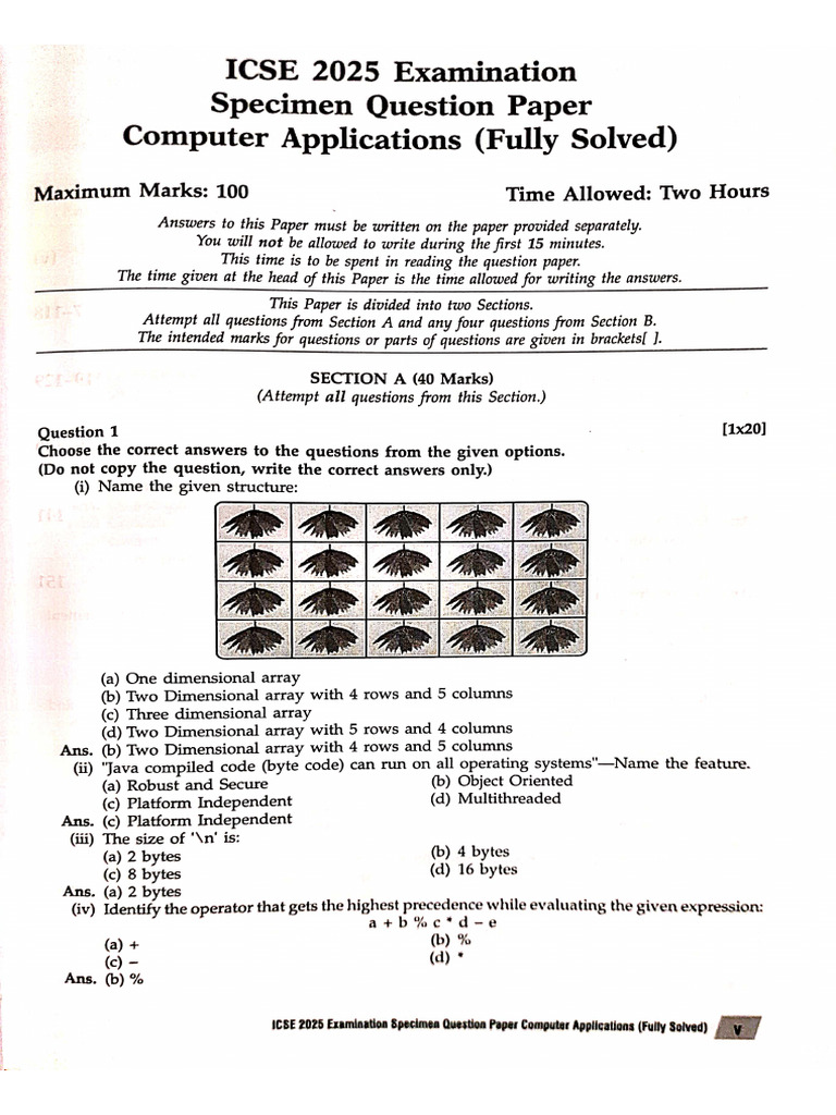 Apc Icse Syllabus Perfect 10+1 Sample Papers Computer Applications | PDF