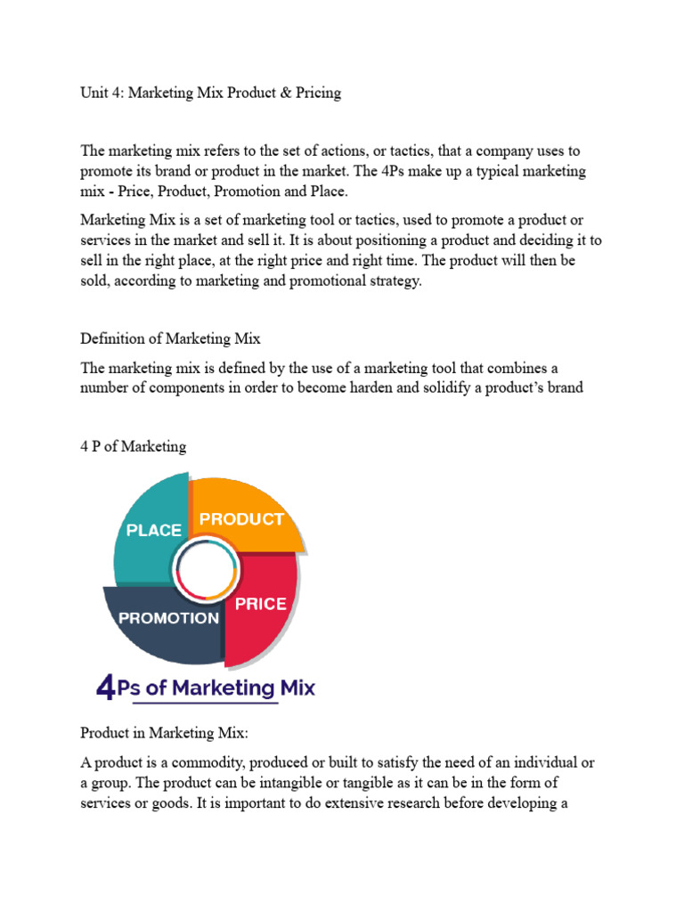 Marketing Mix: Product & Pricing Strategies | PDF | Marketing | Pricing