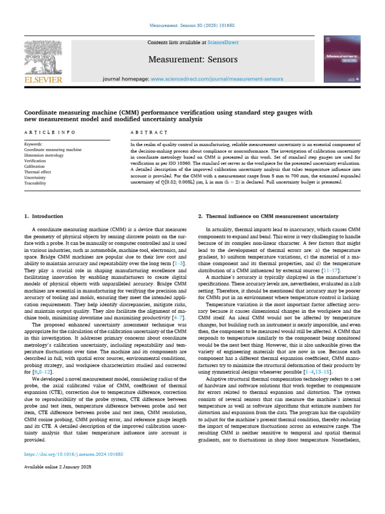 CMM Calibration Uncertainty Analysis | PDF | Calibration | Metrology