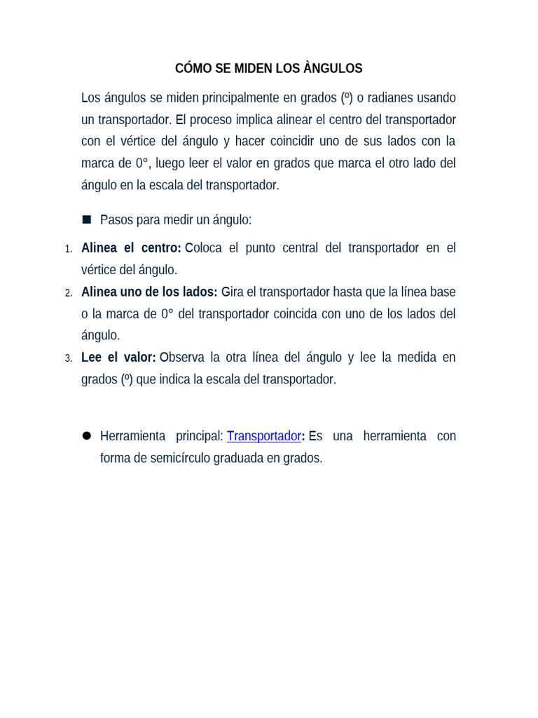 Cómo Se Miden Los Àngulos | PDF