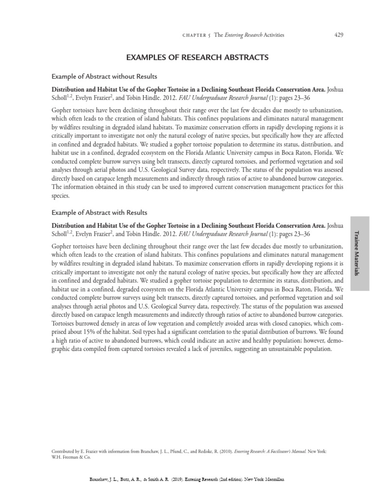 Research Abstract Writing Guide | PDF | Habitat | Natural Environment