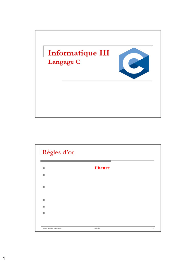 Introduction au langage C et programmation | PDF | Programme ...