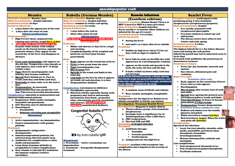 Maculopapular Rash: Causes & Management | PDF | Streptococcus | Measles