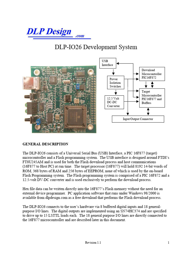 DLP-IO26 Development System Overview | PDF | Microcontroller | Flash Memory