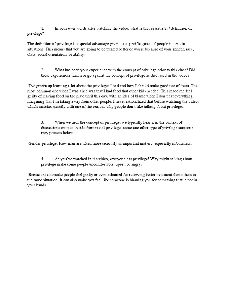 Understanding Privilege in Society | PDF