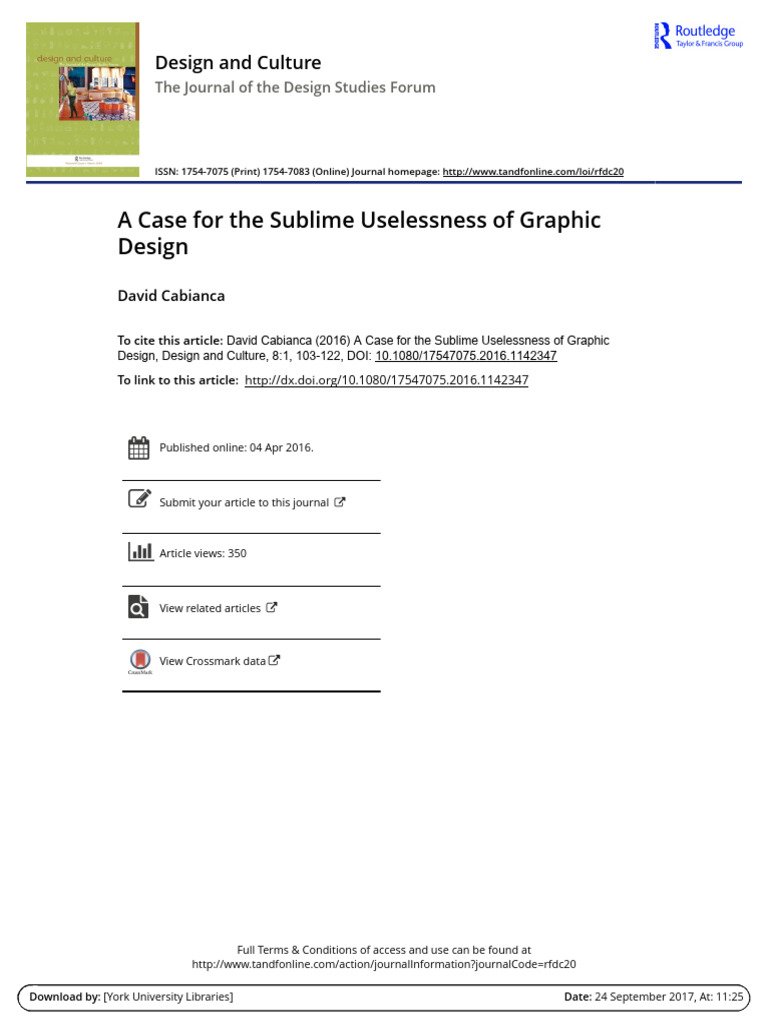 A Case for the Sublime Uselessness of Graphic Design | PDF | Design ...