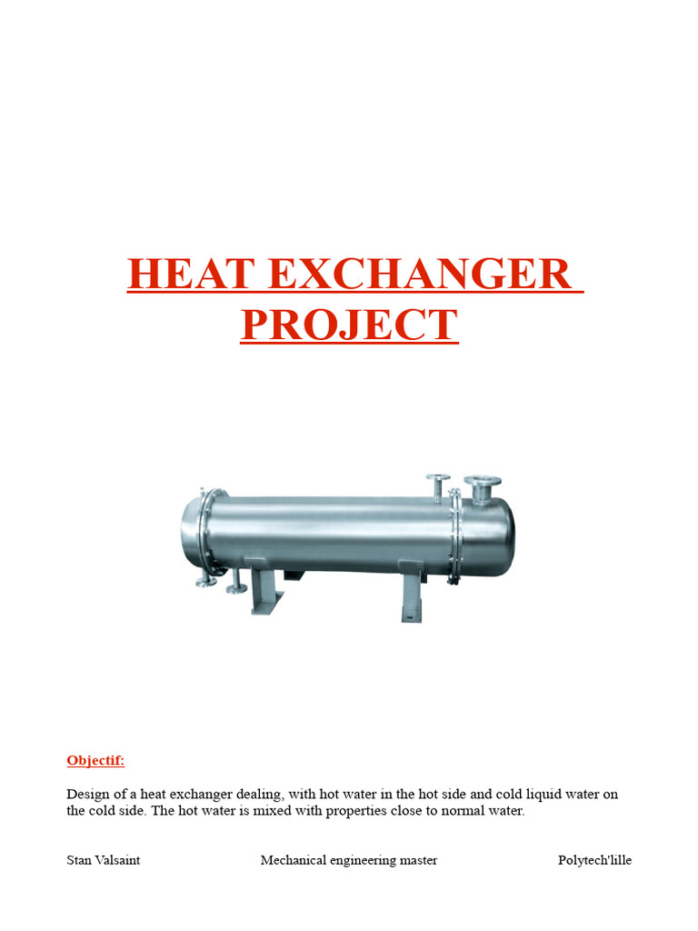 Water-to-Water Heat Exchanger Design | PDF | Heat Exchanger | Water Heating