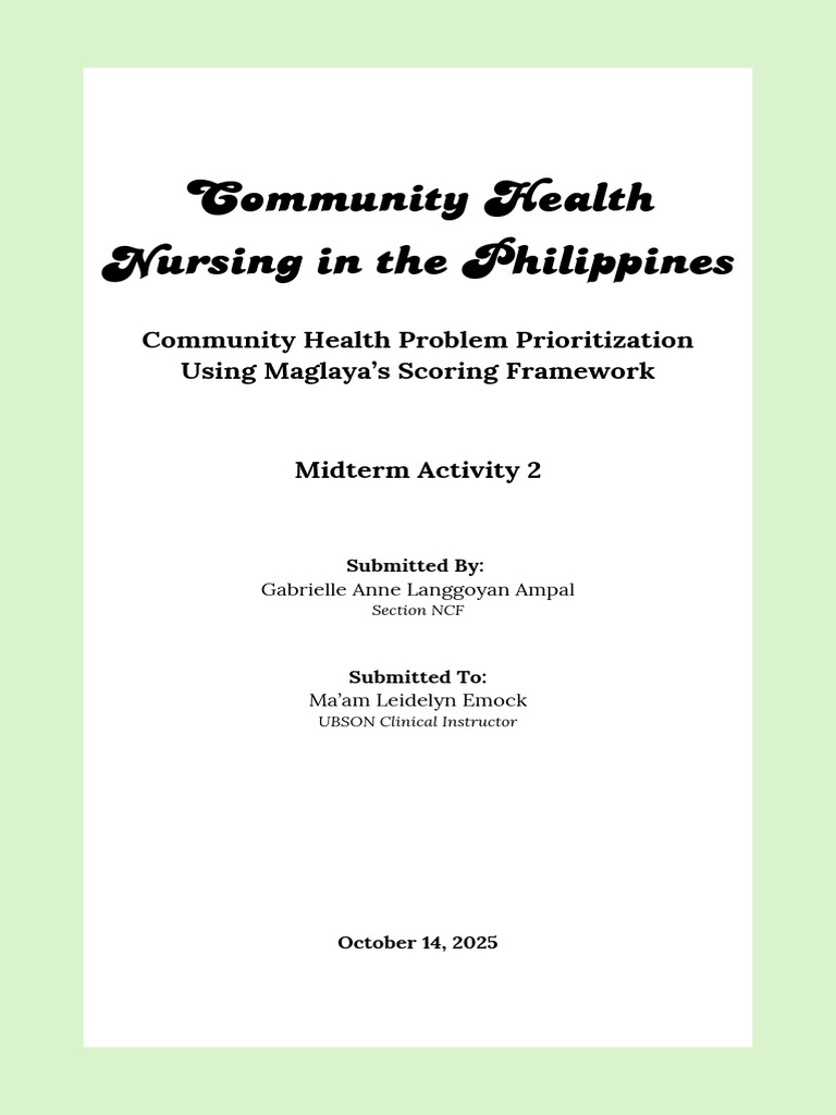 Community Health Problem Prioritization Guide | PDF | Oral Hygiene