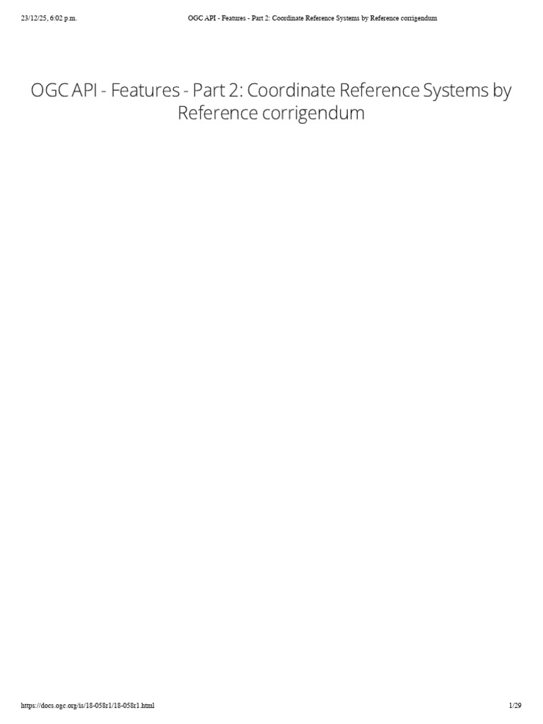 OGC API Features: CRS by Reference Update | PDF | Intellectual Property ...