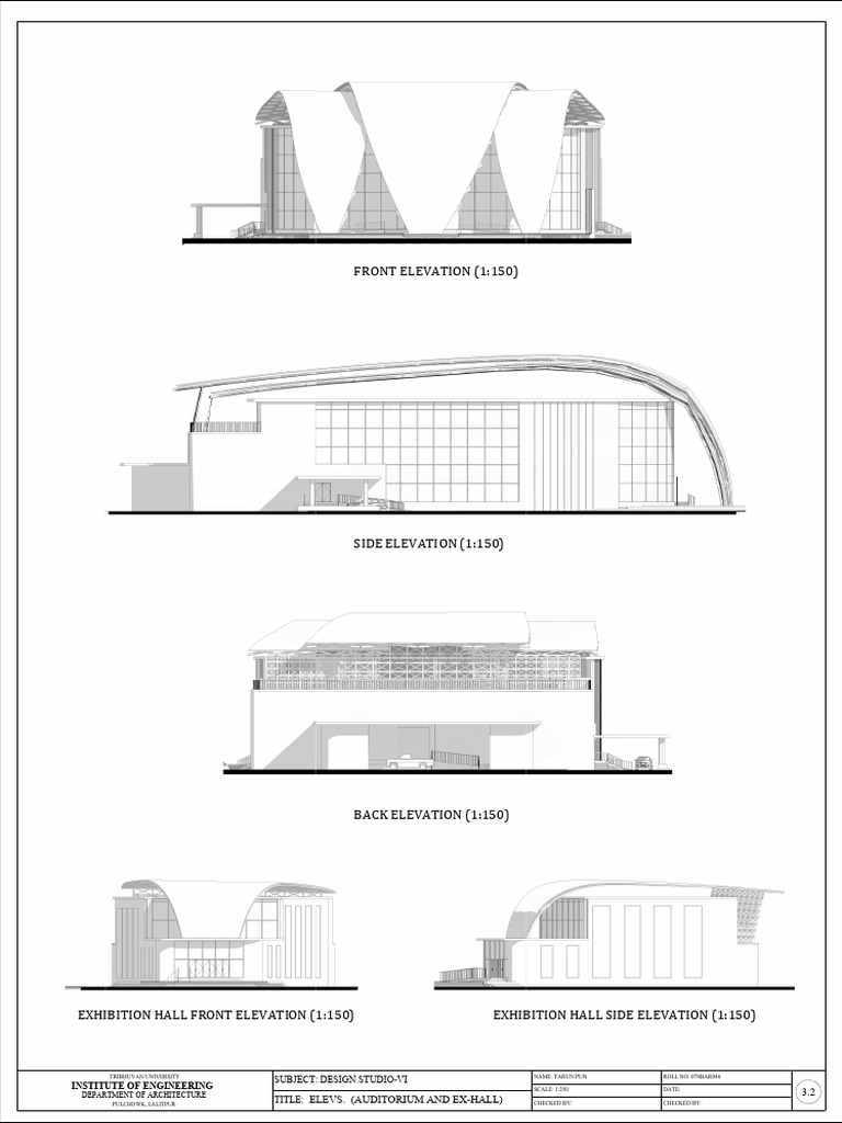 3.2 Auditorum and Exhibition Hall Elevations | PDF