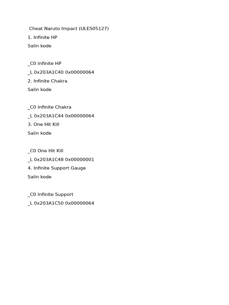 Cheat Naruto Impact No Ules05127 PDF