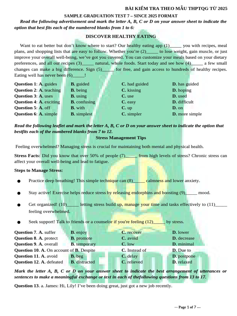 Sample Graduation Test 2025 Format | PDF | Renewable Energy | Energy ...