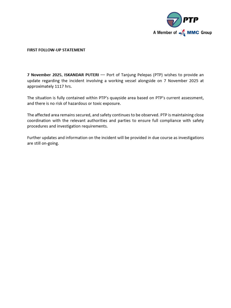 PTP Incident Update: Safety Assured | PDF