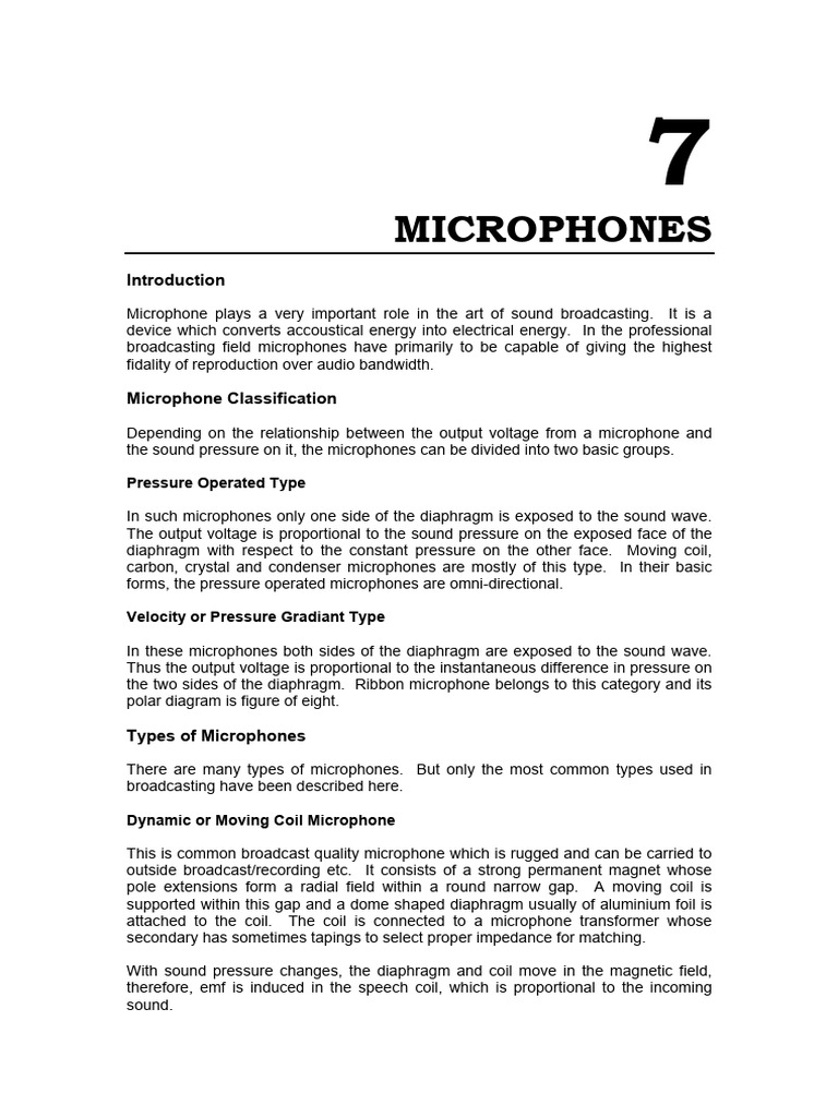 7 Microphones | PDF | Microphone | Capacitor