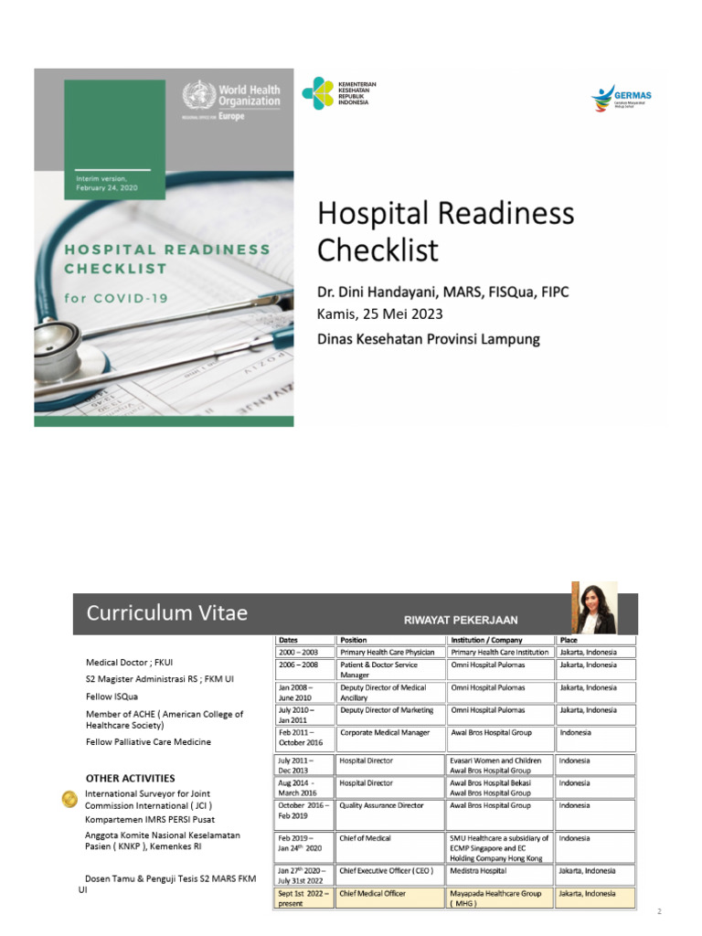 Hospital Readiness Checklist | PDF