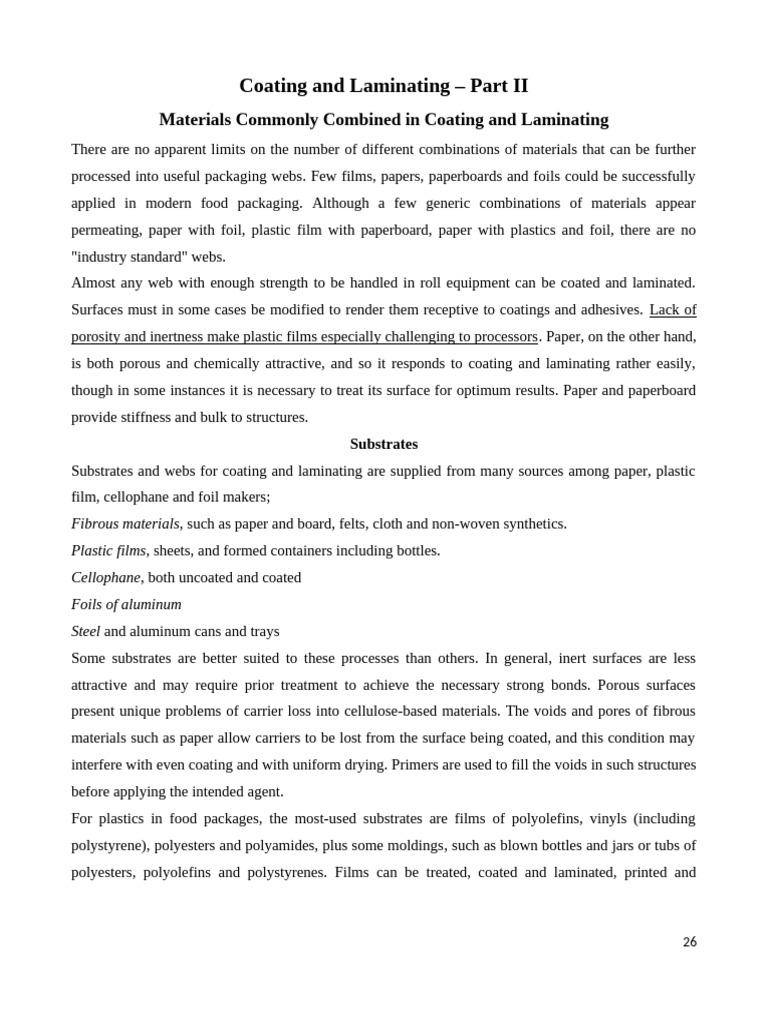 Coating and Laminating Materials Guide | PDF | Lamination | Polyolefin