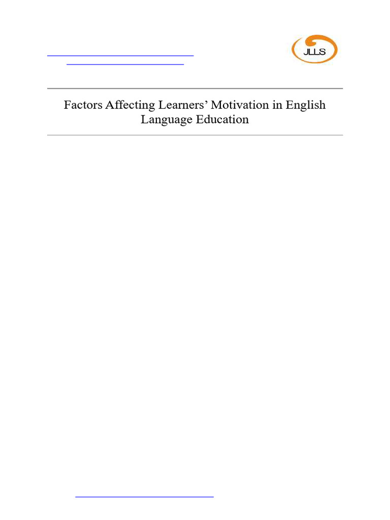 Factors Affecting Learners Motivation in English | PDF | Motivational ...