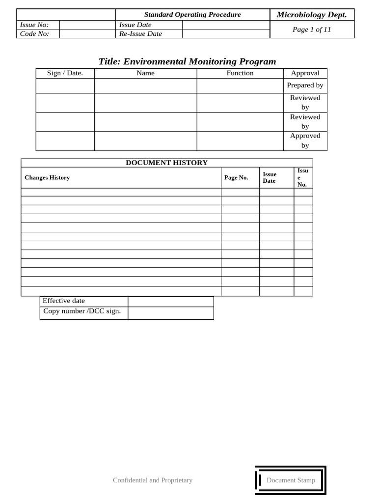 Environmental Monitoring SOP for Microbiology | PDF | Microbiology