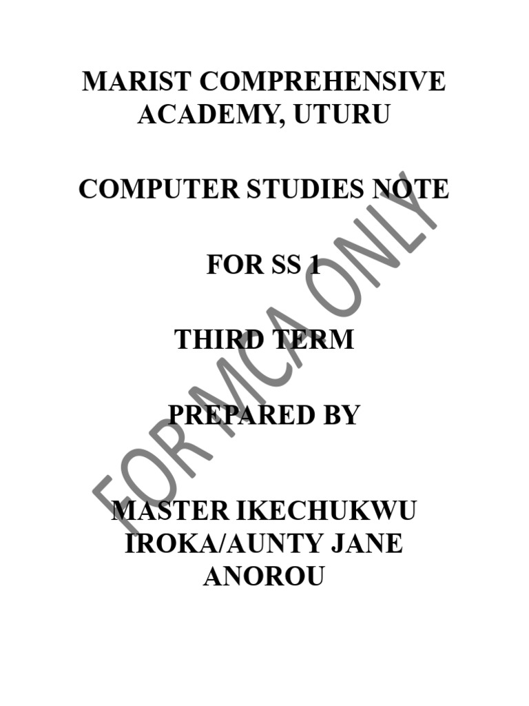 Word Processing Basics for SS1 Students | PDF | Microsoft Word | Word ...