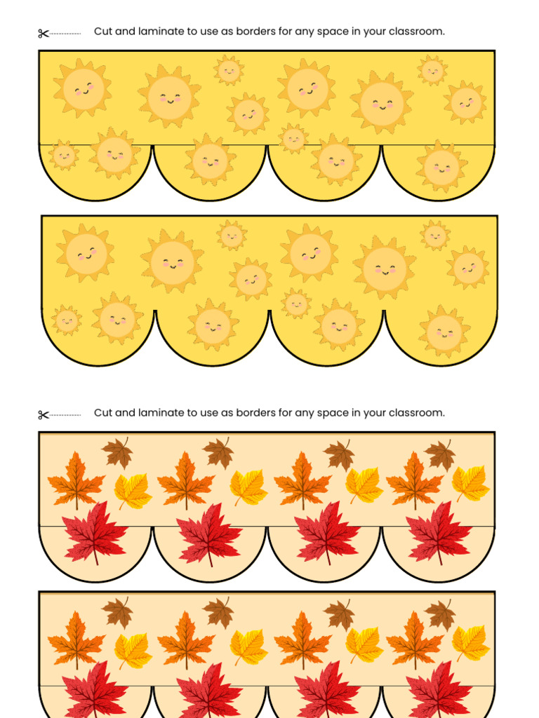 Weather Colour Strip Borders Document in Illustrative Style | PDF