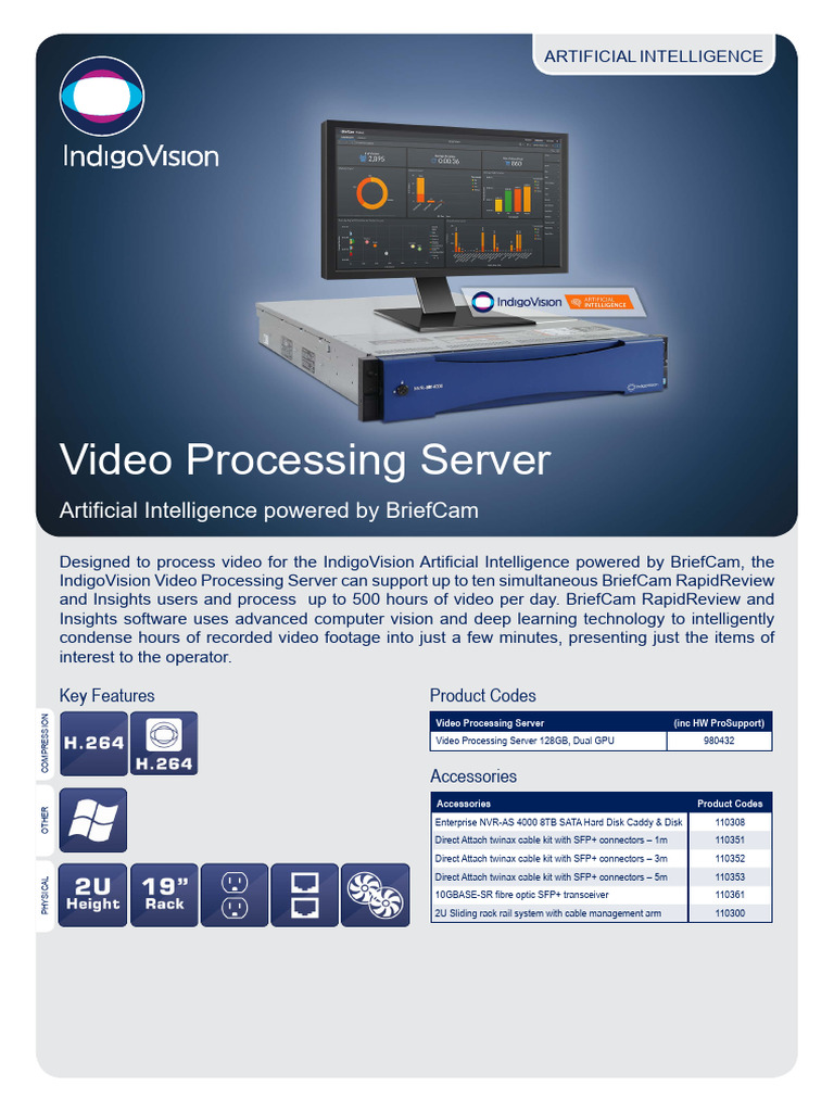 IndigoVision Video Processing Server Specs | PDF | Video | Graphics ...
