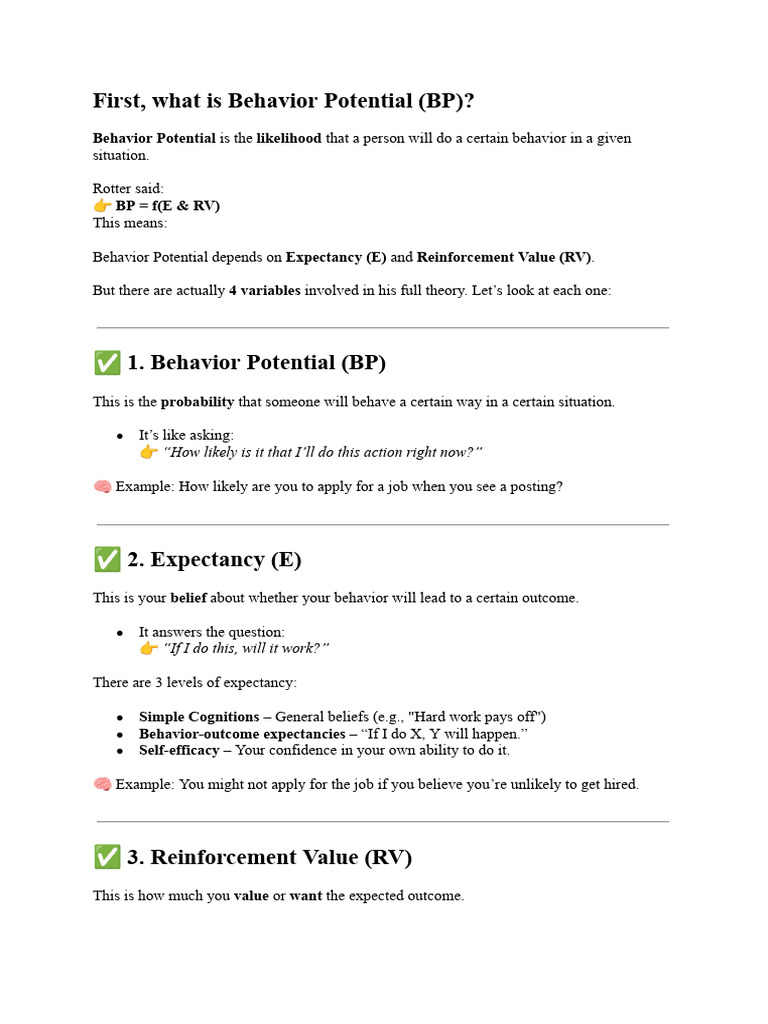 Understanding Behavior Potential and Motivation | PDF | Emotions ...