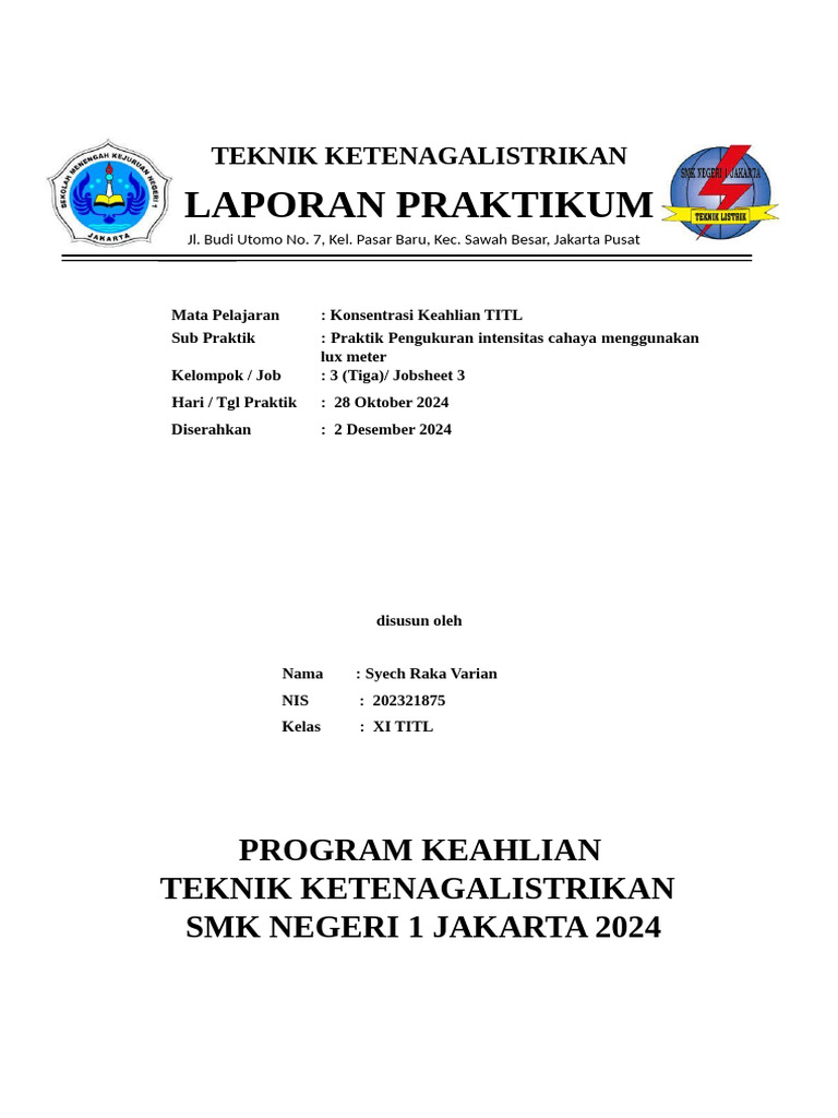Praktik Pengukuran Intensitas Cahaya | PDF