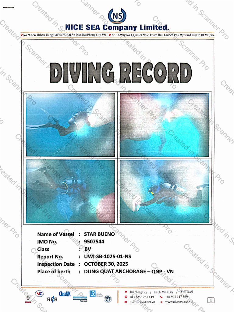 Oct 30. Diving Record | PDF | Underwater Diving | Water Transport