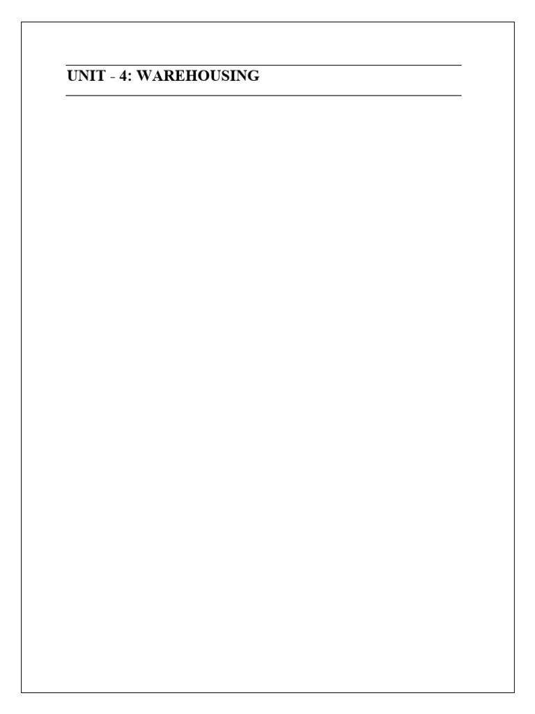 Unit IV - Warehousing | PDF | Warehouse | Logistics