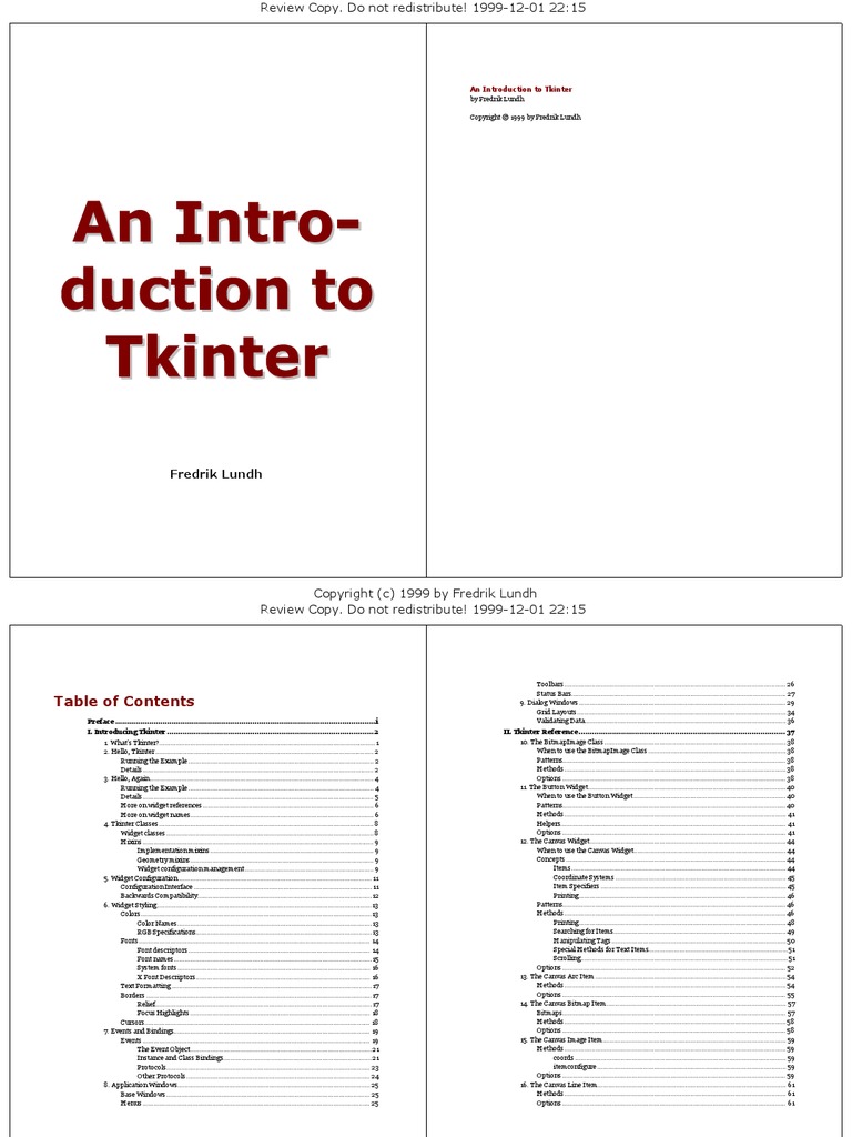 An Introduction to Tkinter Graphical User Interfaces System Software