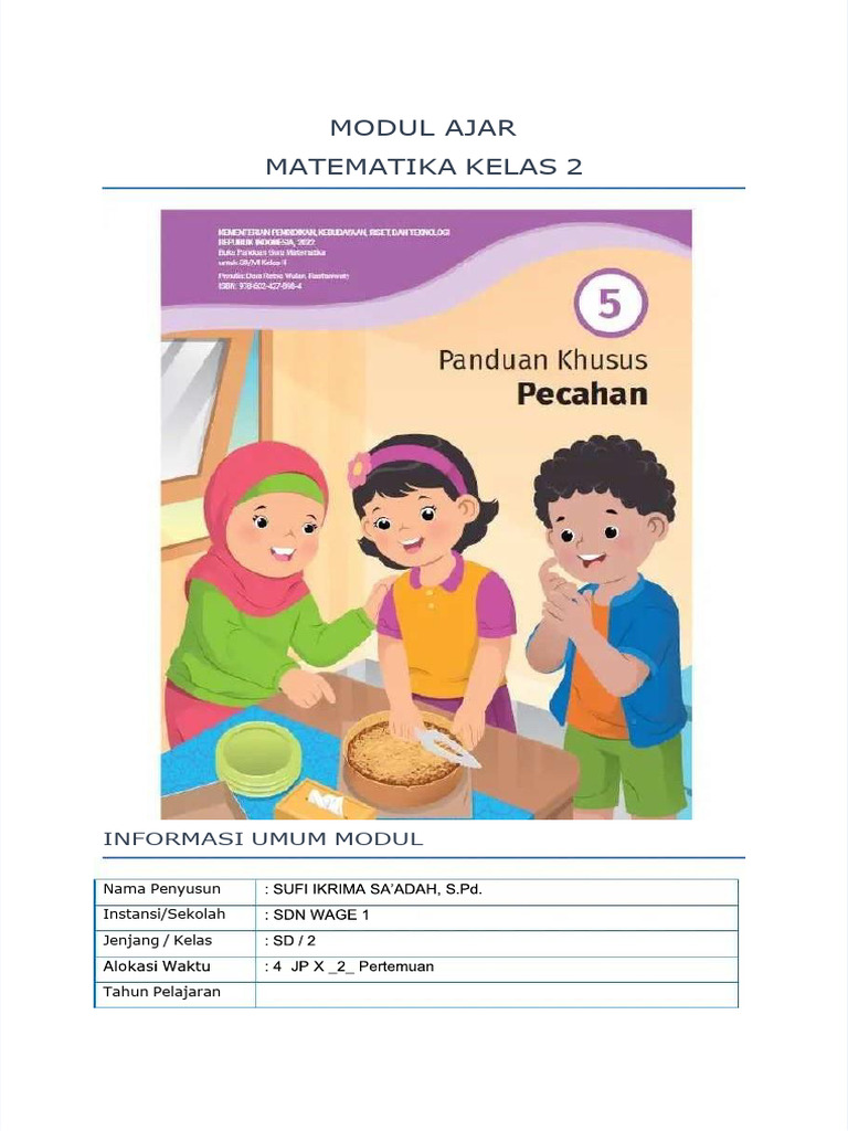 Modul Ajar Matematika Kelas 2 SD | PDF