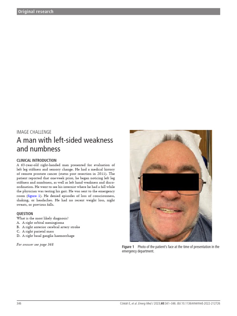2023 A Man With Left Sided Weakness and Numbness | PDF | Parietal Lobe ...