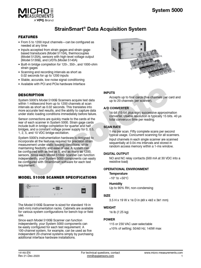 StrainSmart® Data Acquisition System | PDF | Image Scanner | Analog To ...