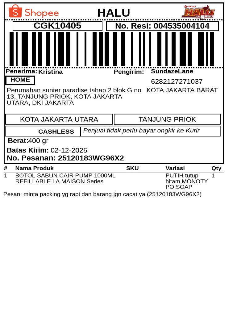 Label Pengiriman 28 | PDF