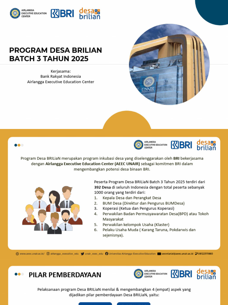 Program Desa BRILiaN 2025: Inkubasi Desa | PDF