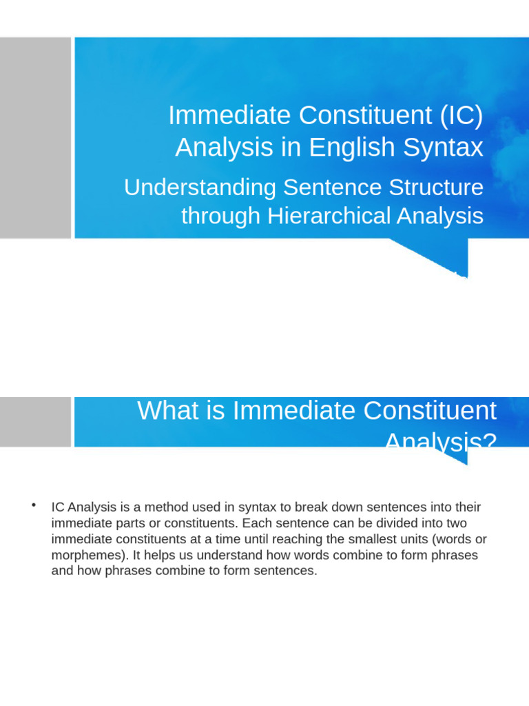 Immediate_Constituent_Analysis_UIN_Salatiga | PDF | Syntax | Phrase