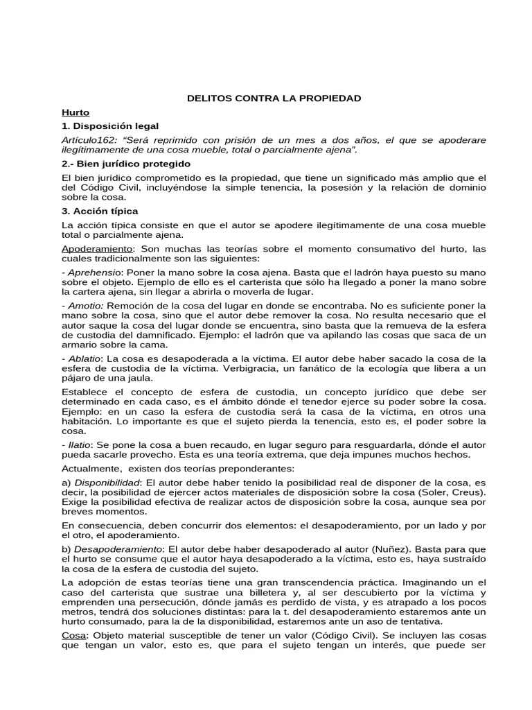 Delito de Hurto: Definición y Tipos | PDF | Robo | Extorsión