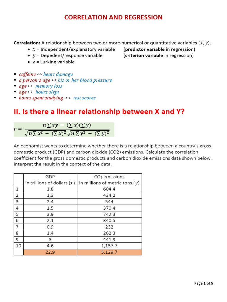 Correlation and Regression Analysis Guide | PDF | Linear Regression ...