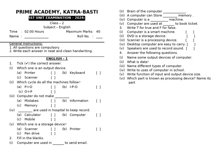 Computer Class - 2 | PDF | Image Scanner | Computer Data Storage