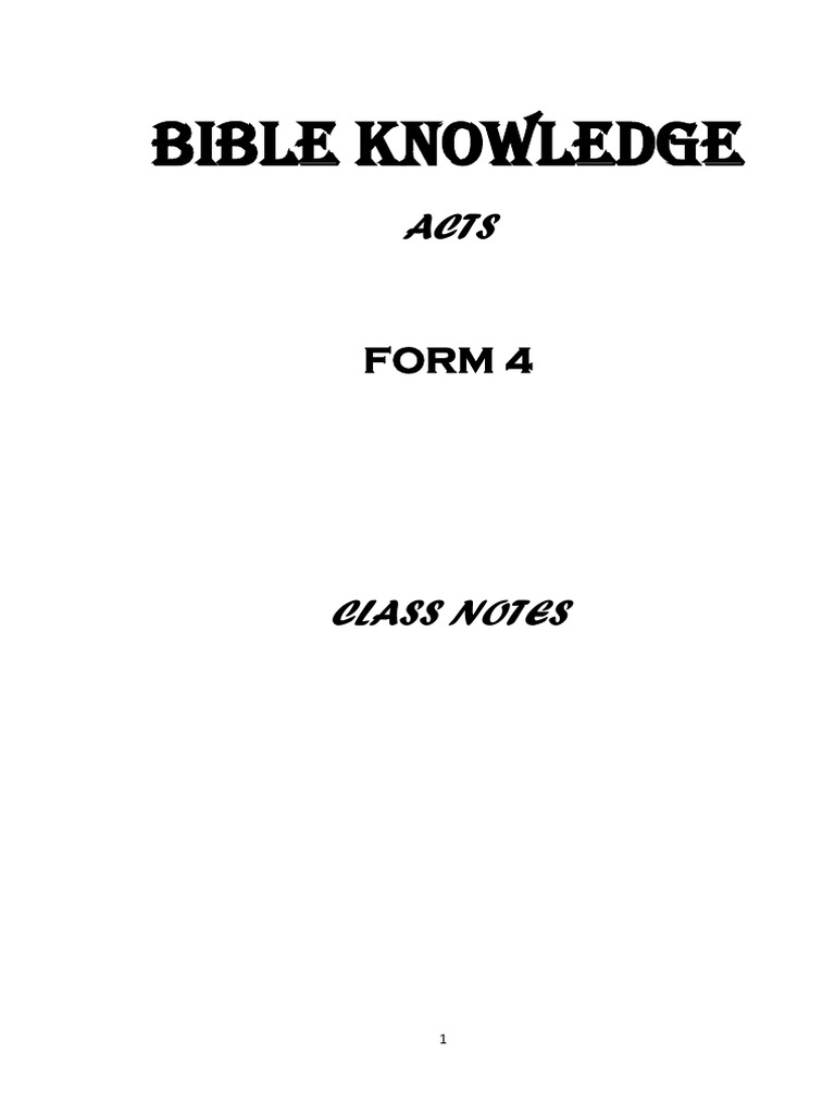 f4 BK Acts Teacher 1 | PDF | Jesus | Acts Of The Apostles