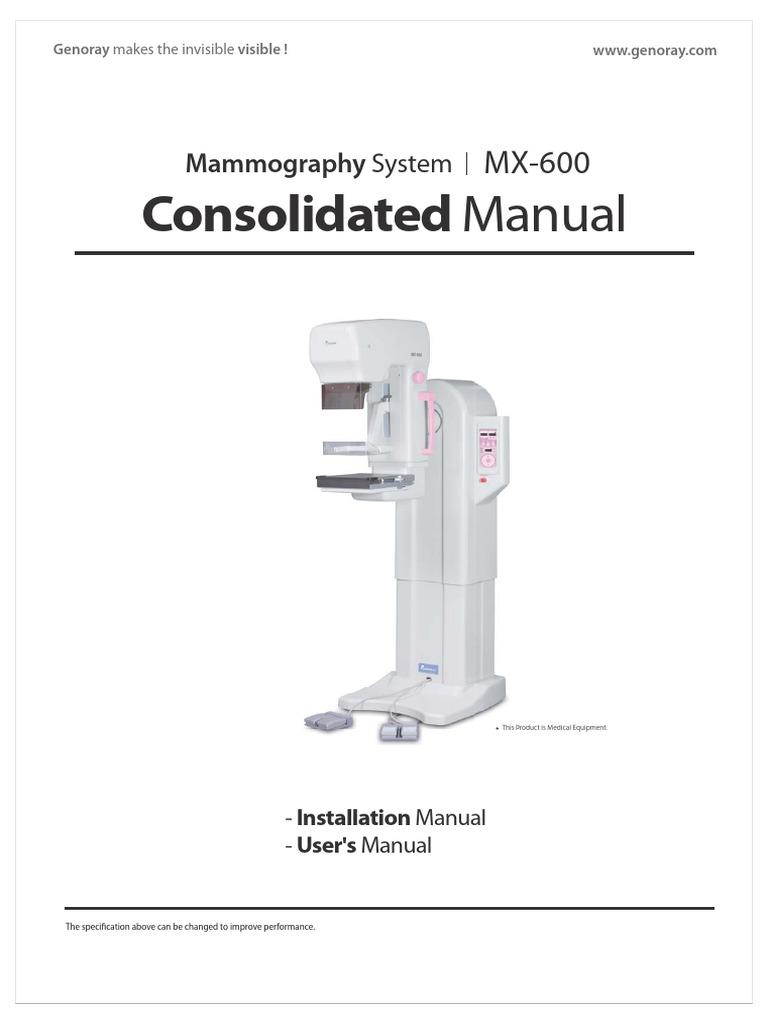 MX-600 Mammography System Install Guide | PDF | Power Supply ...