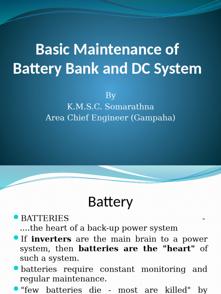 Basic Maintenance of Battery Bank and DC System | PDF | Battery Charger ...