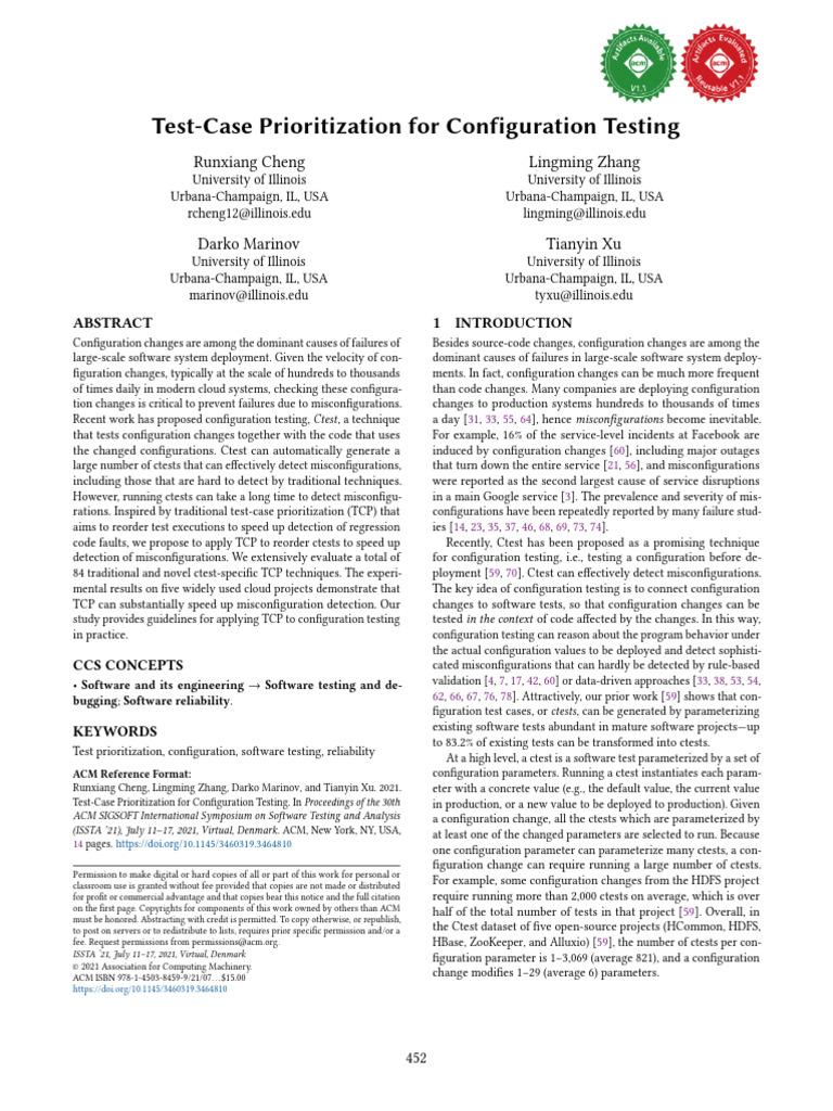 Test-Case Prioritization in Configuration Testing | PDF | Software ...