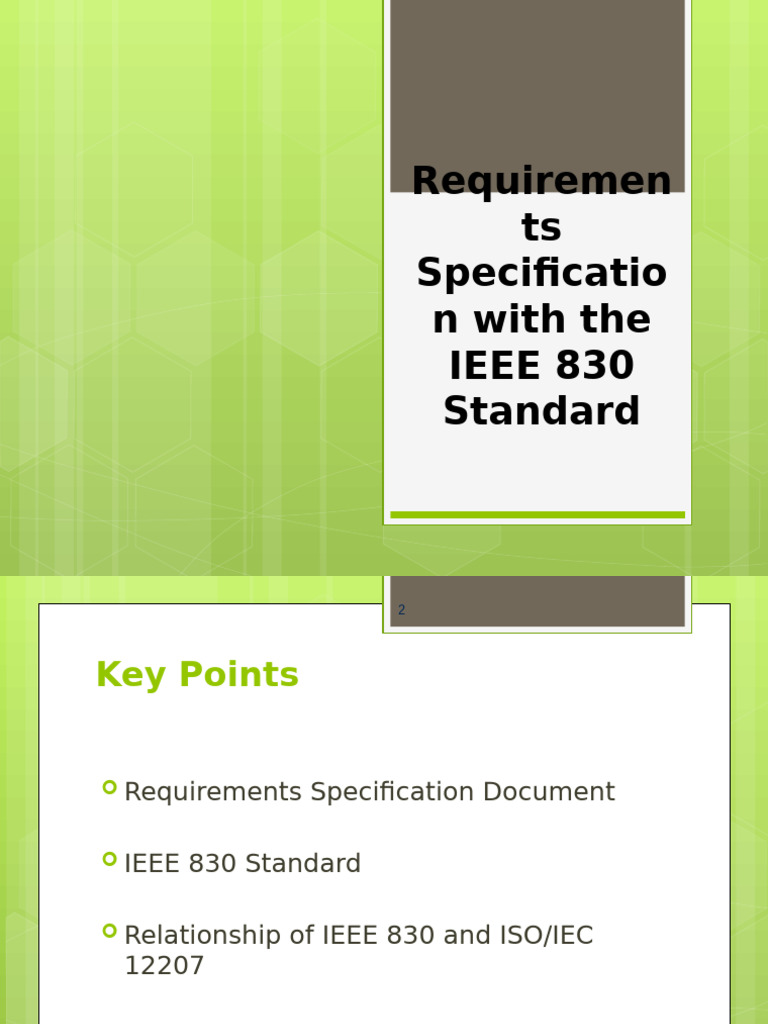 IEEE 830 Requirements Specification Guide | PDF | Specification ...