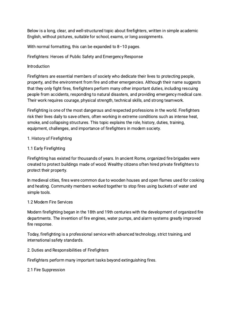 Firefighters: Roles and Responsibilities | PDF | Firefighter | Firefighting