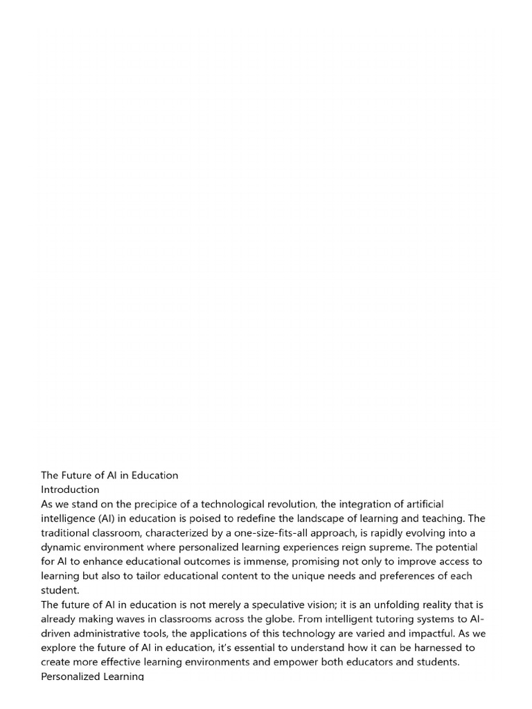 The Future of AI in Education | PDF