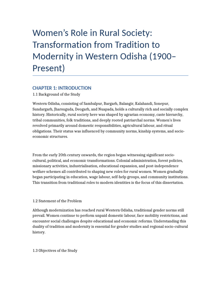 Women's Transformation in Rural Odisha | PDF | Anthropology | Sociology