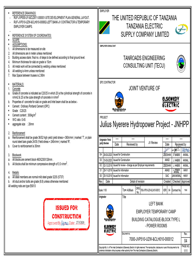 JNHPP Employer Temporary Camp Plans | PDF | Concrete | Wall