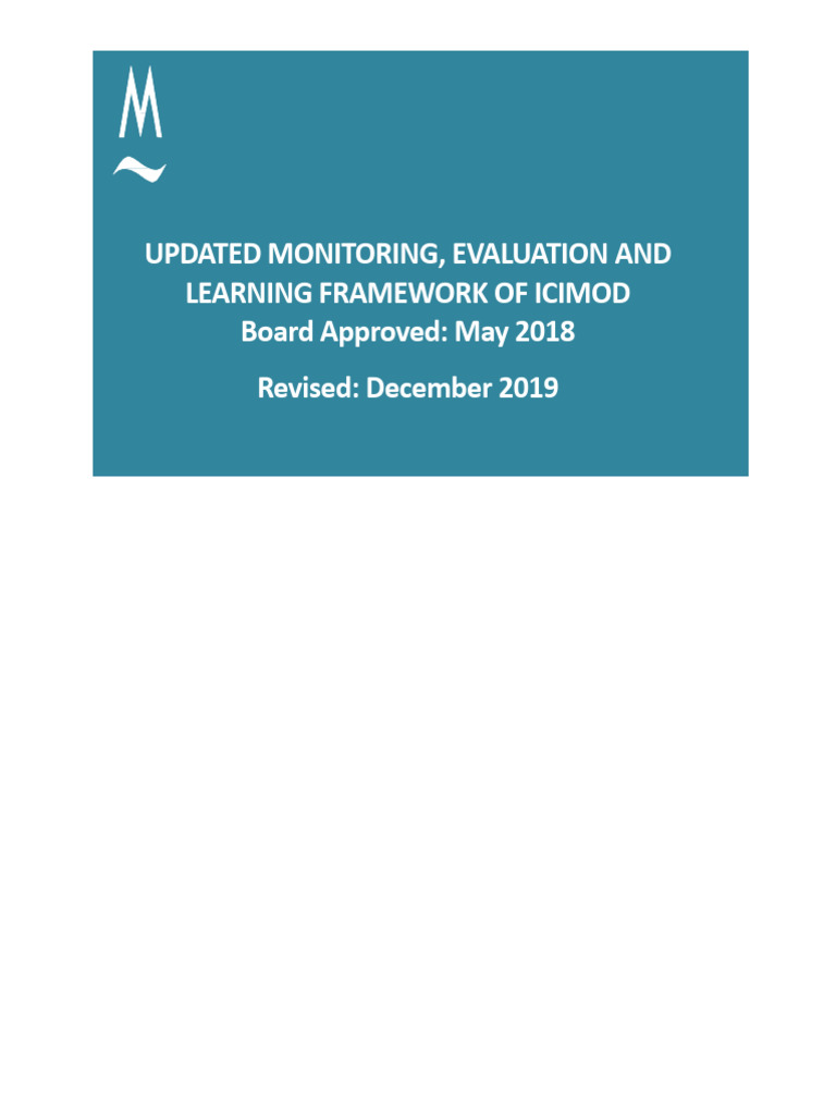 ICIMOD Monitoring and Evaluation Framework | PDF | Evaluation