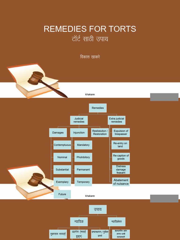 Tort Chapter 3 Remedies Eng Mar Khakare Vikas | PDF | Damages | Legal ...